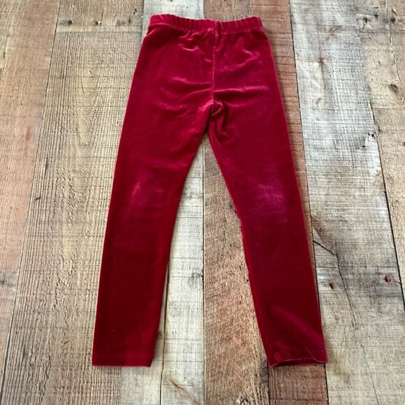 Janie & Jack Girls Red Velvet Leggings Size 4 - Picture 4 of 4